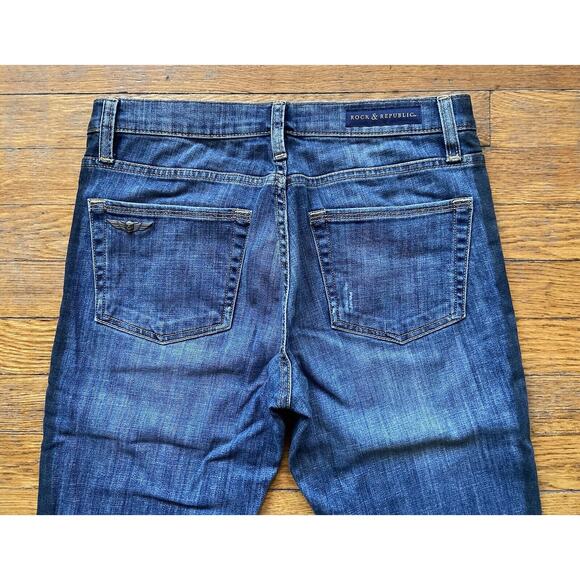 ROCK & REPUBLIC ‘Berlin’ Striped Seam Distressed Jeans sz 6 (w30) - Picture 11 of 12